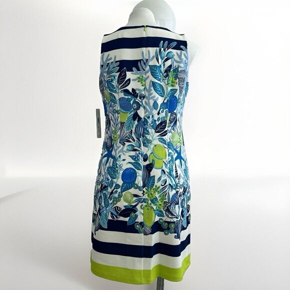 Eliza J Shift Nautical shell Dress size 6 blue green Coast NWT - Picture 6 of 12